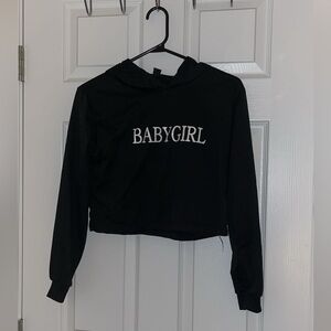 ‘Babygirl’ cropped hoodie